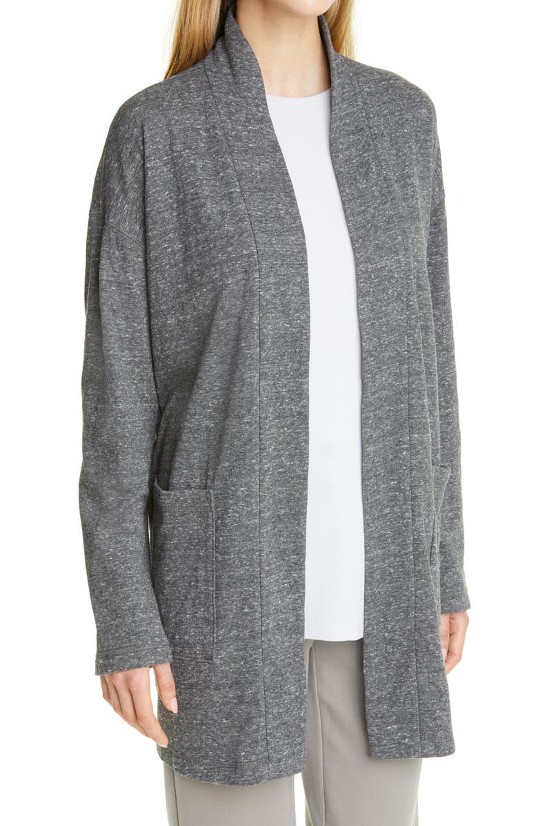 Eileen Fisher Shawl Collar Organic Cotton Jacket, Alternate, color,