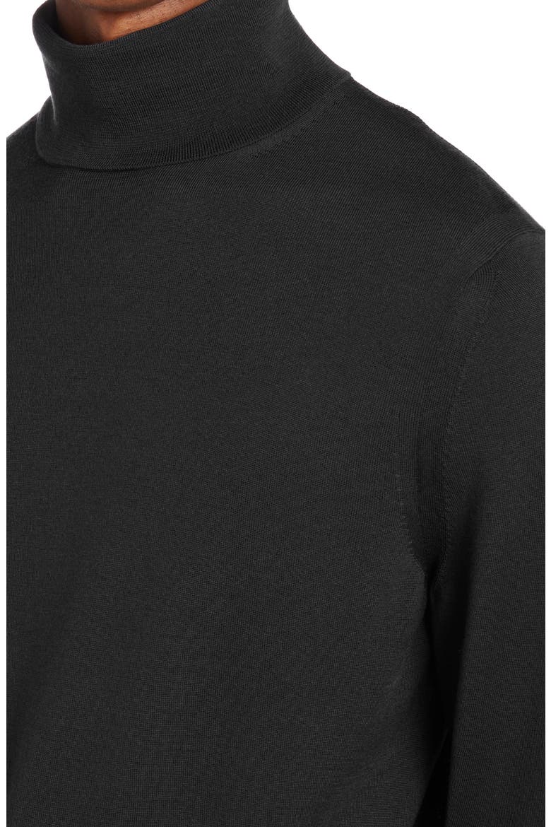 Fine Gauge Merino Wool Turtleneck Sweater, Alternate, color, BLACK
