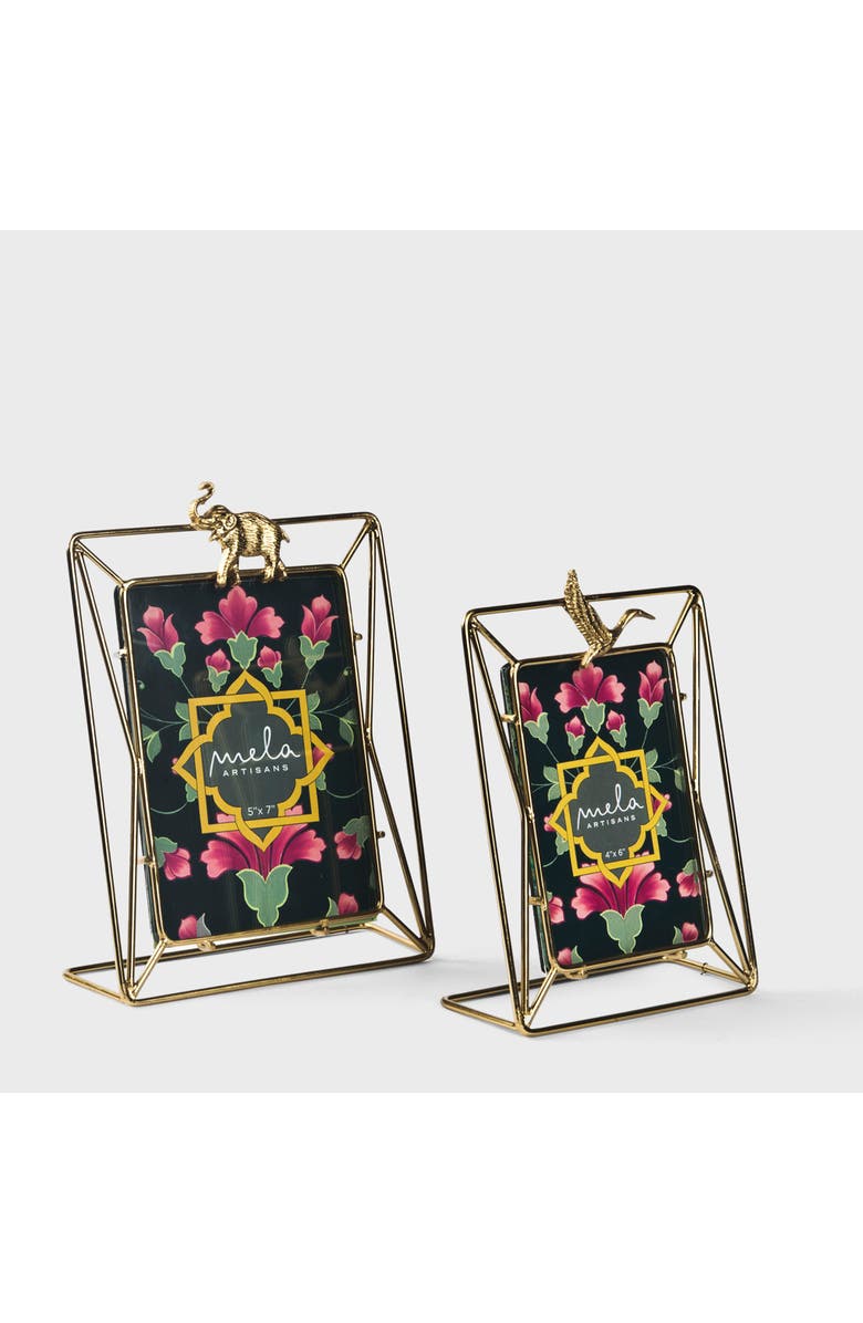 Mela Artisans Gilded Elephant Frame - 5x7, Alternate, color, Gold