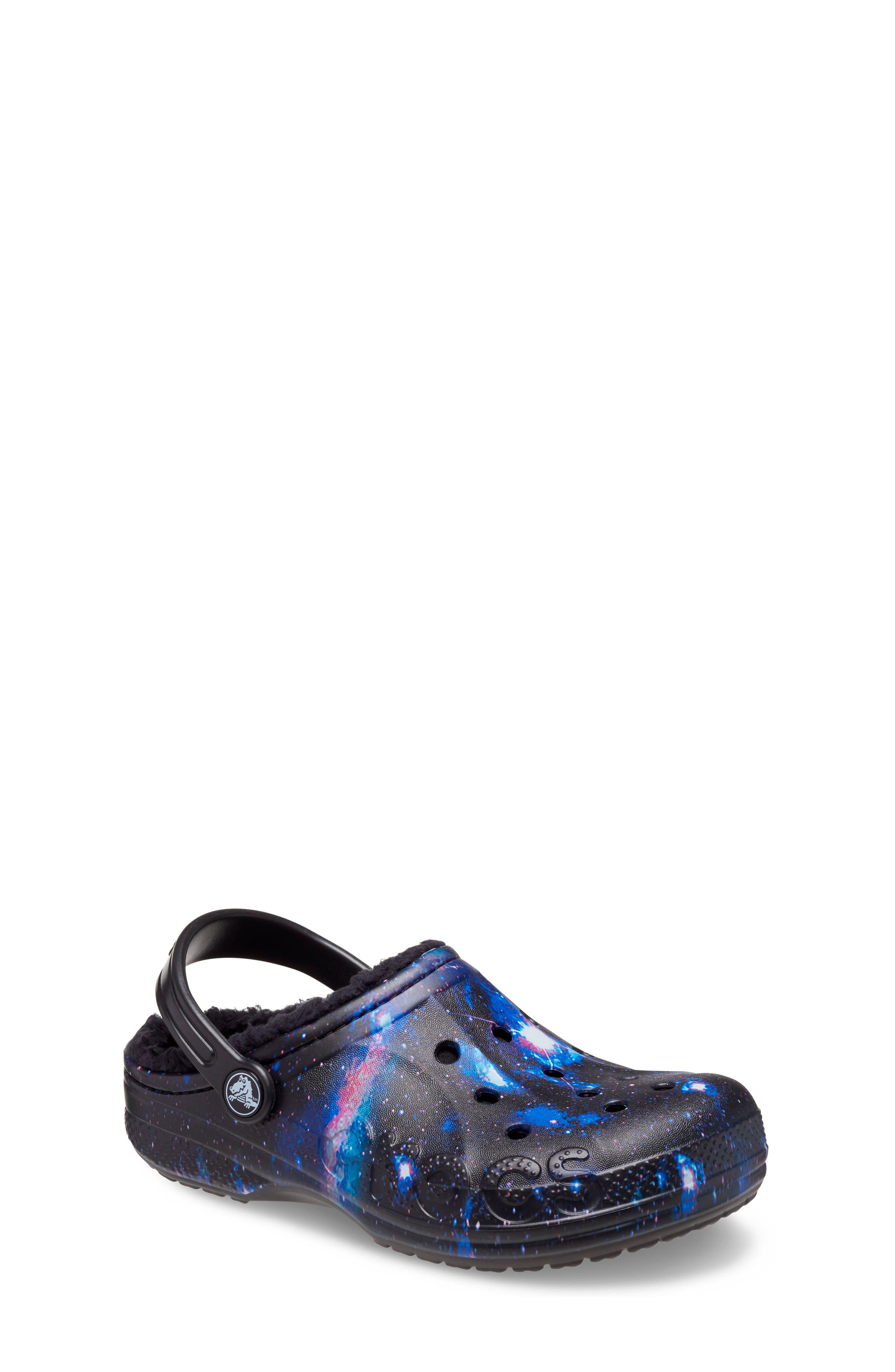 CROCS Baya Faux Shearling Lined Printed Clog, Main, color, 