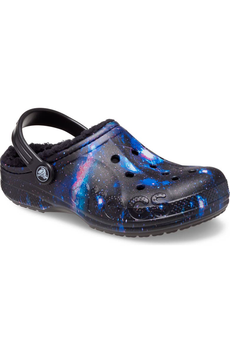 CROCS Baya Faux Shearling Lined Printed Clog, Main, color,