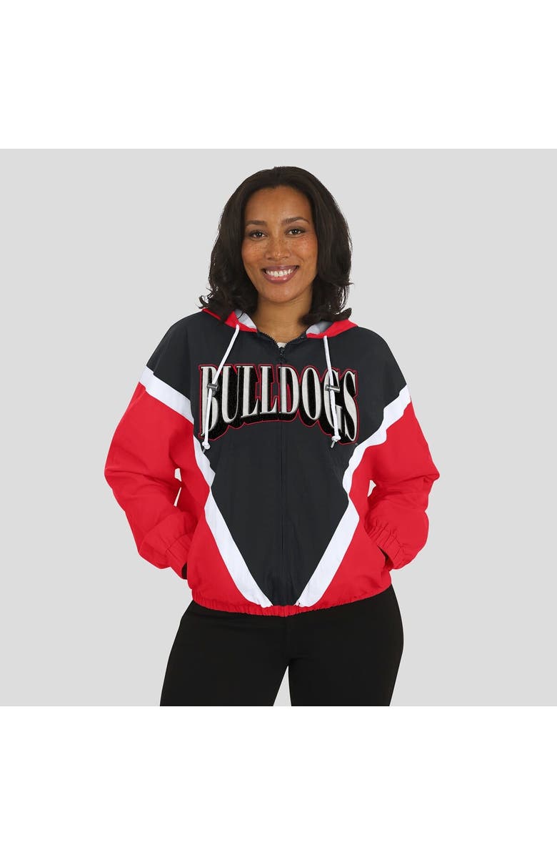 WEAR by Erin Andrews Women's WEAR by Erin Andrews Red/Black Georgia Bulldogs Colorblock Full-Zip Hoodie Windbreaker Jacket, Alternate, color, 
