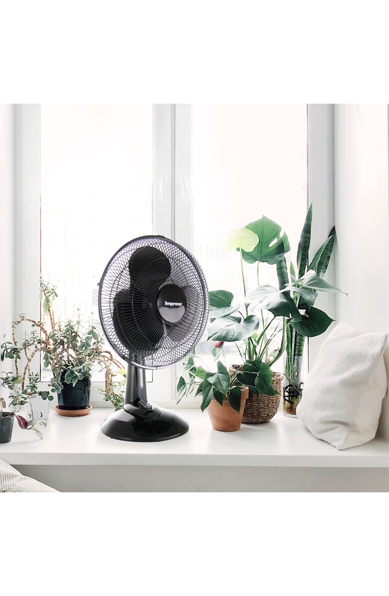 Impress 12 Inch 3 Speed Oscillating Table Fan, Alternate, color, 