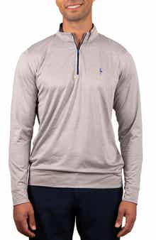 Solid Mesh Quarter Zip Sweater