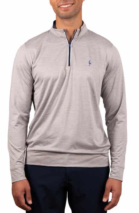 Solid Mesh Quarter Zip Sweater