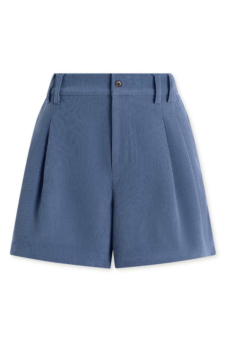 Varley Jorden Pleated Corduroy Shorts, Alternate, color, Bijou Blue