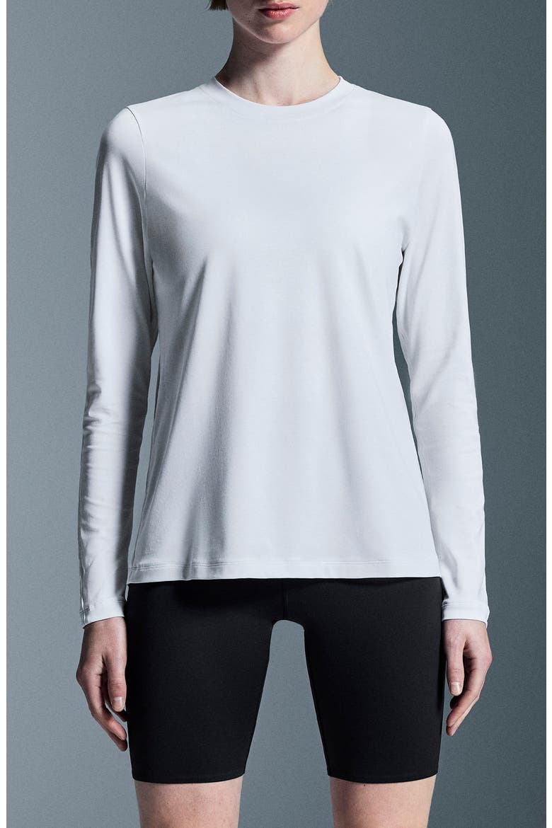 Focus-T Long Sleeve Performance T-Shirt, Main, color, WHITE