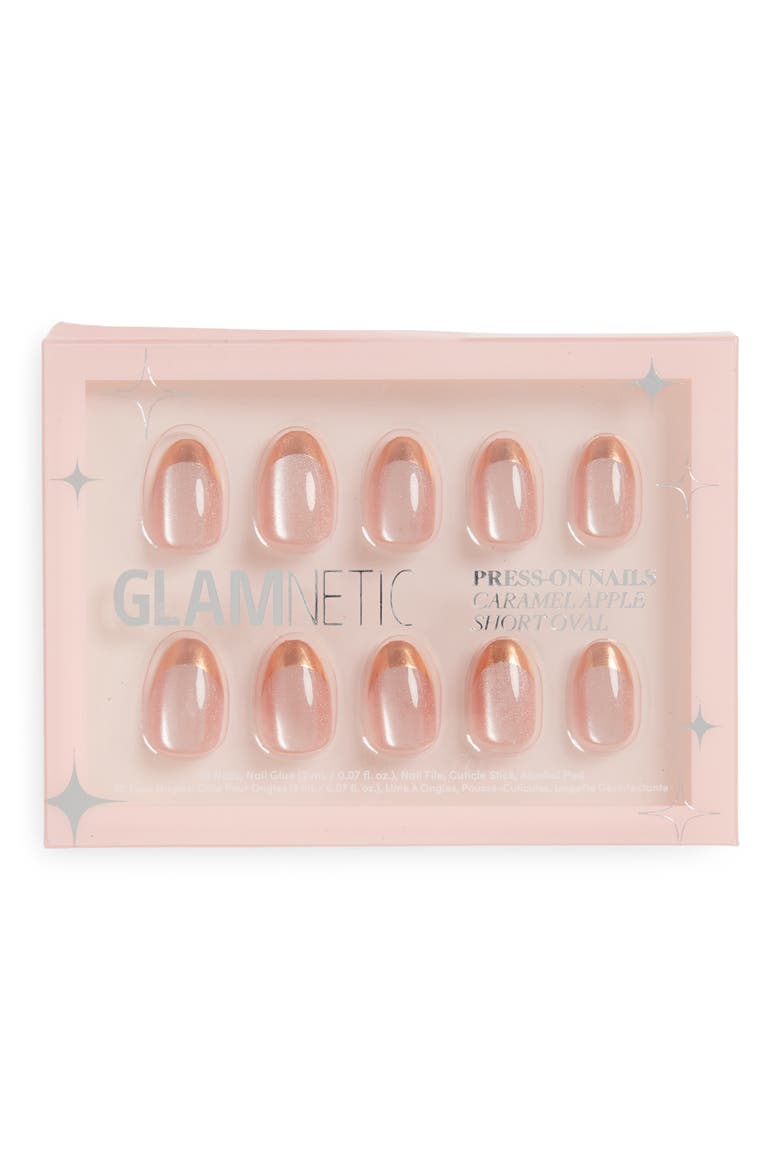 Short Oval Press-On Nails, Main, color, CARAMEL APPLE
