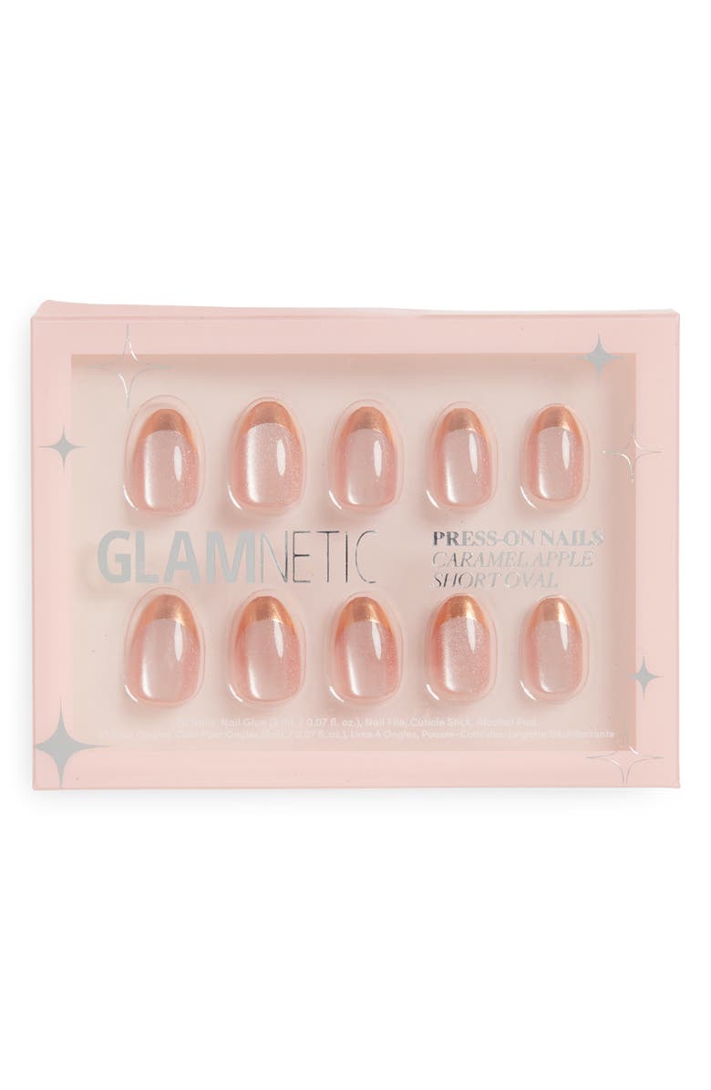 GLAMNETIC Short Oval Press-On Nails, Main, color, Caramel Apple