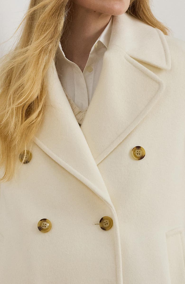 Lauren Ralph Lauren Wool Double Breasted Jacket, Alternate, color, Moda Cream