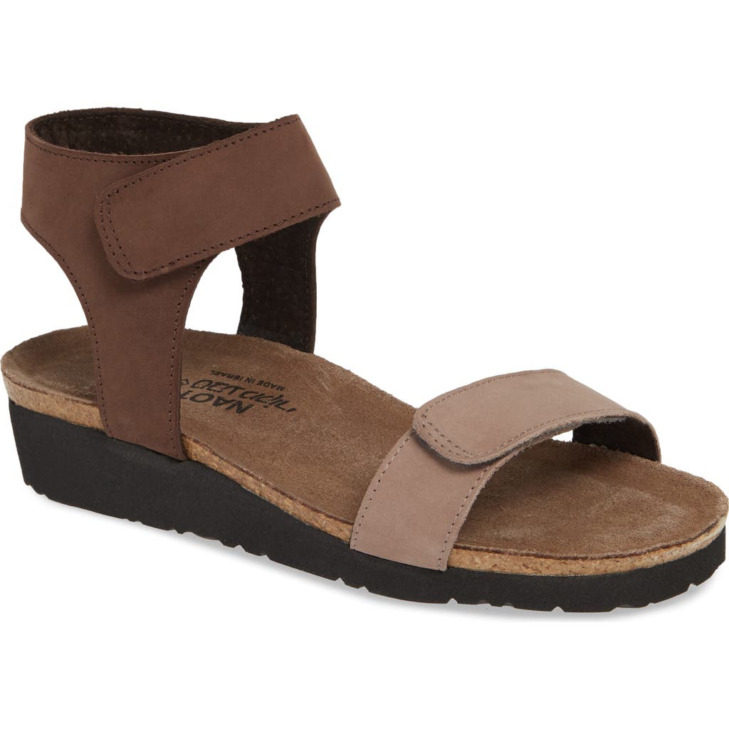 Naot Alba Sandal In Stone/coffee Bean