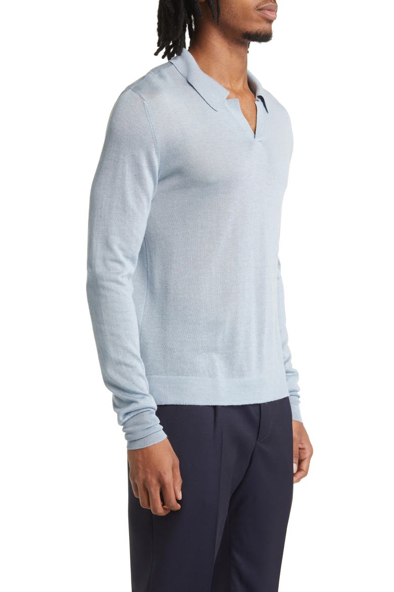 Kit Lyocell & Cashmere Polo, Alternate, color, FADEDBLUE