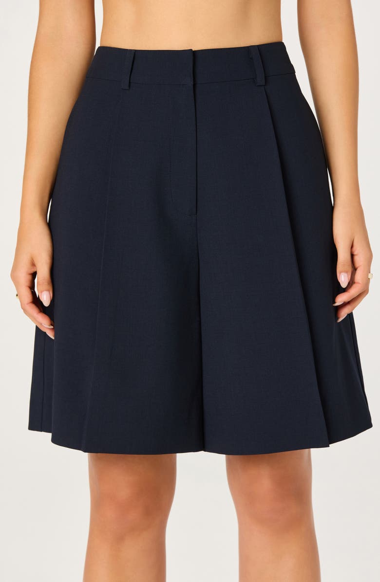 ASTR the Label Quillie Pleated Bermuda Shorts, Alternate, color, Navy