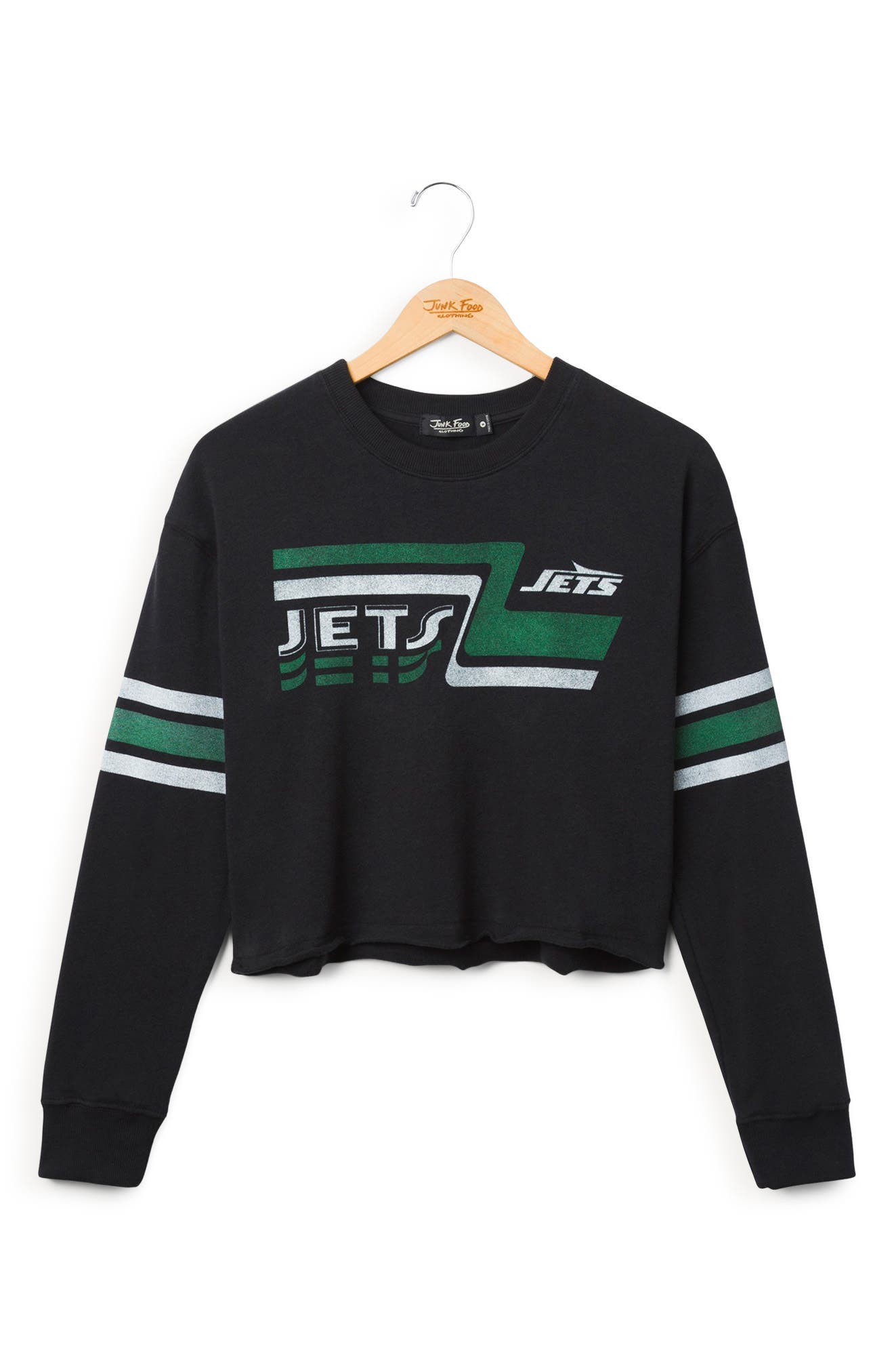 Jets Retro Graphic Cropped Sweatshirt
