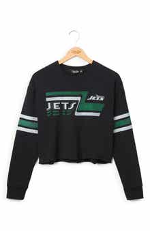 Jets Retro Graphic Cropped Sweatshirt