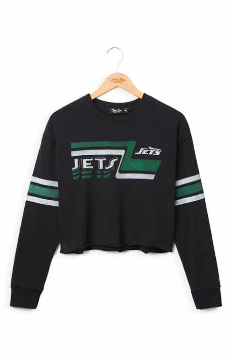Jets Retro Graphic Cropped Sweatshirt