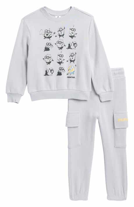 Tucker + Tate Kids' Minions Cotton Blend Graphic Sweatshirt & Cargo Joggers Set