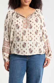 Lucky Brand Split Neck Top