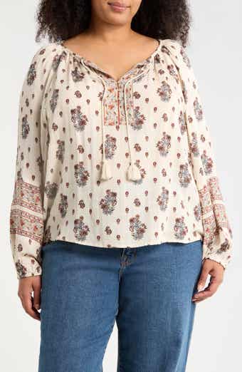 Lucky Brand Split Neck Top