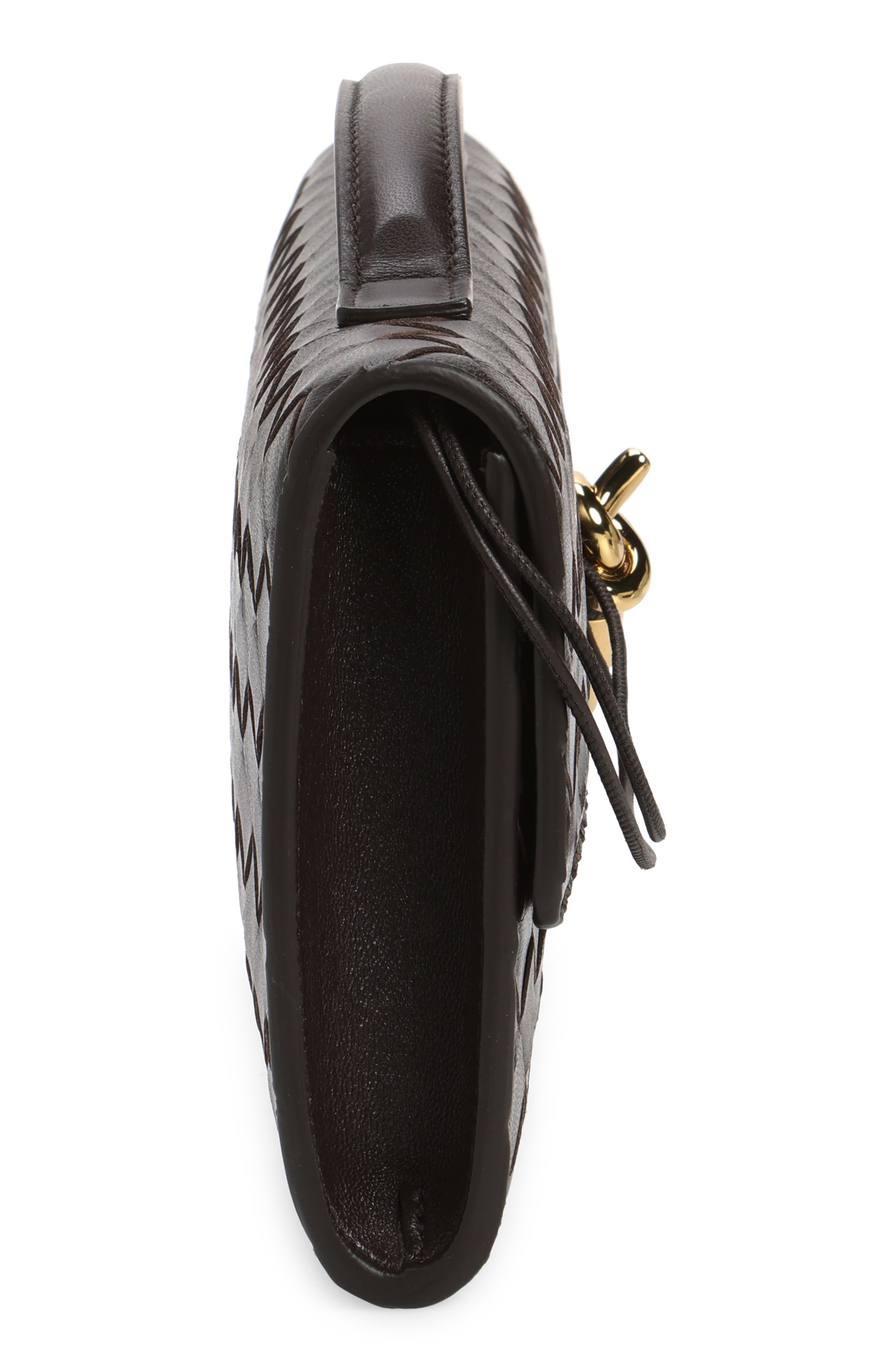 Long Andiamo Intrecciato Clutch Bag, Alternate, color, FONDANT BRASS