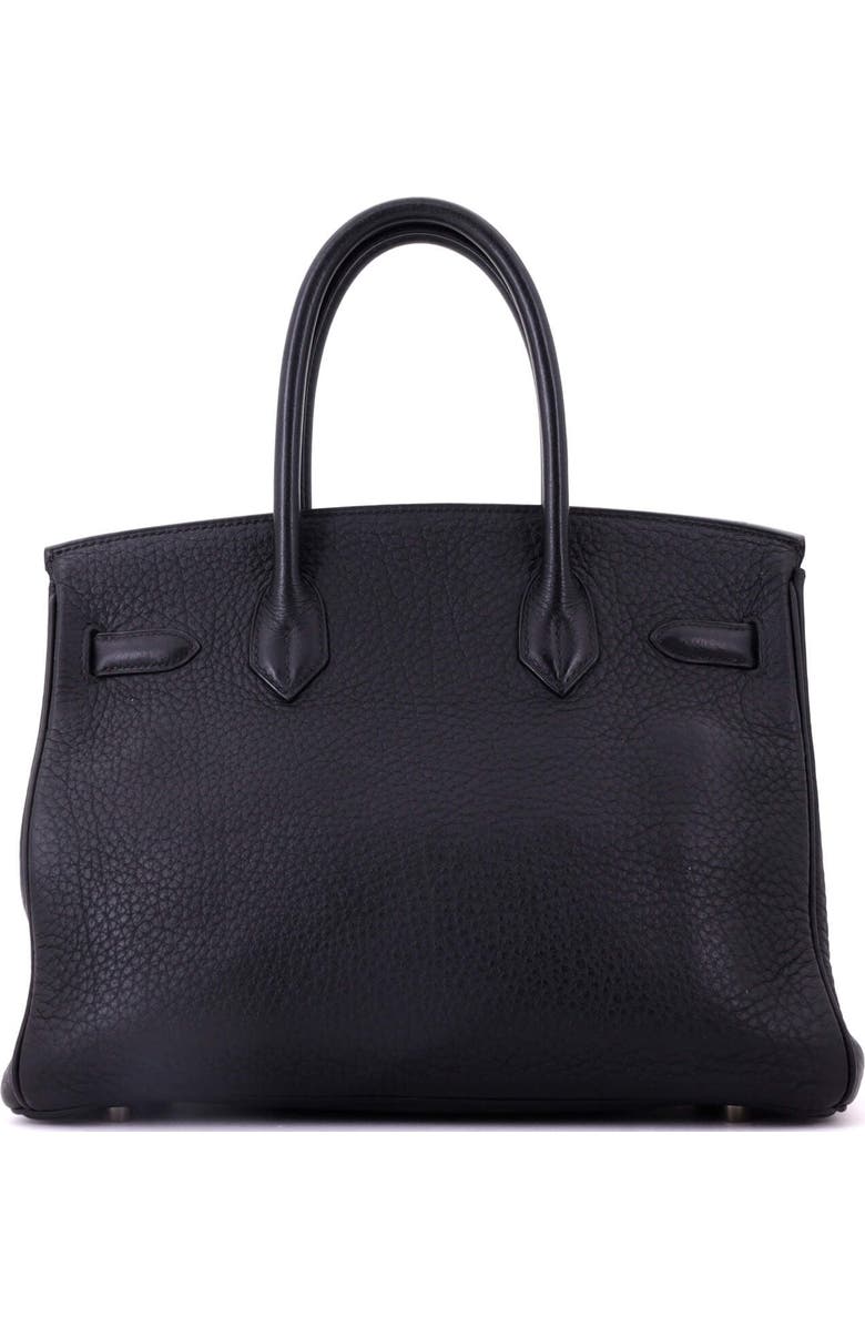 Pre-Owned Hermes Birkin Handbag Black Clemence with Palladium Hardware 30, Alternate, color, Noir