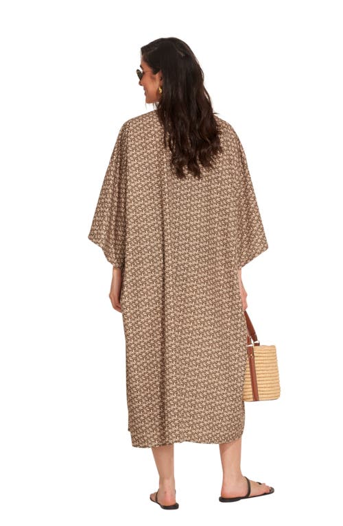 Gottex Beach Life Mika Short Sleeves Swim Cover Up Kimono In Multi/green