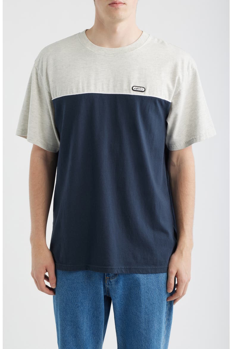 Halfa Panel Cotton T-Shirt, Main, color, GREY MARLE