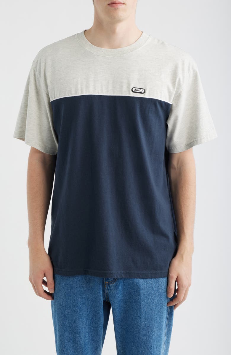 Rip Curl Halfa Panel Cotton T-Shirt, Main, color, Grey Marle