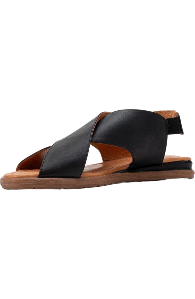 Forever & Always Shoes Broods Elastic Leather Slip On Sandals, Alternate, color, Black Leather