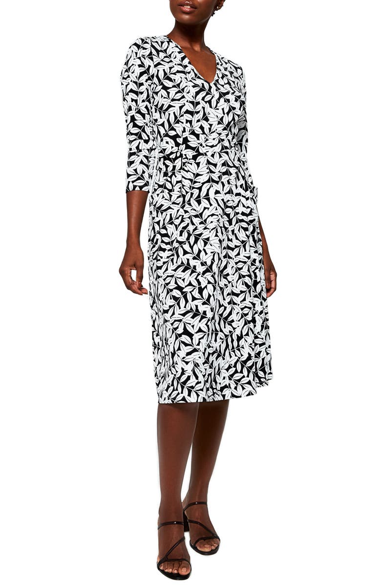 Leota Eliza Long Sleeve V-Neck Midi Dress, Main, color, 