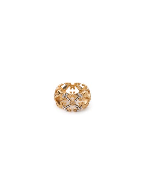 Women's Multi Arrow Ring With Studs And Rhinestone