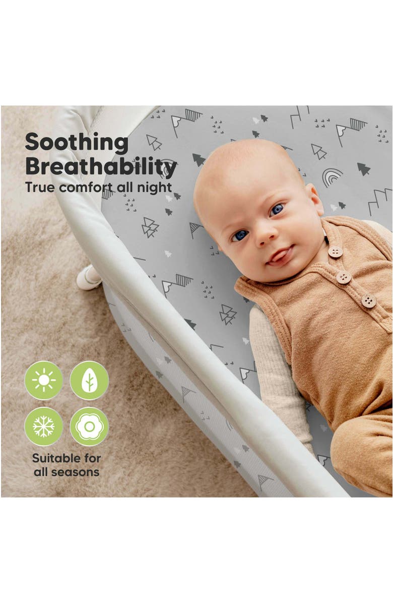 KeaBabies 2-Pack Soothe [Protect+] Waterproof Bassinet Sheets, Alternate, color, Woodland