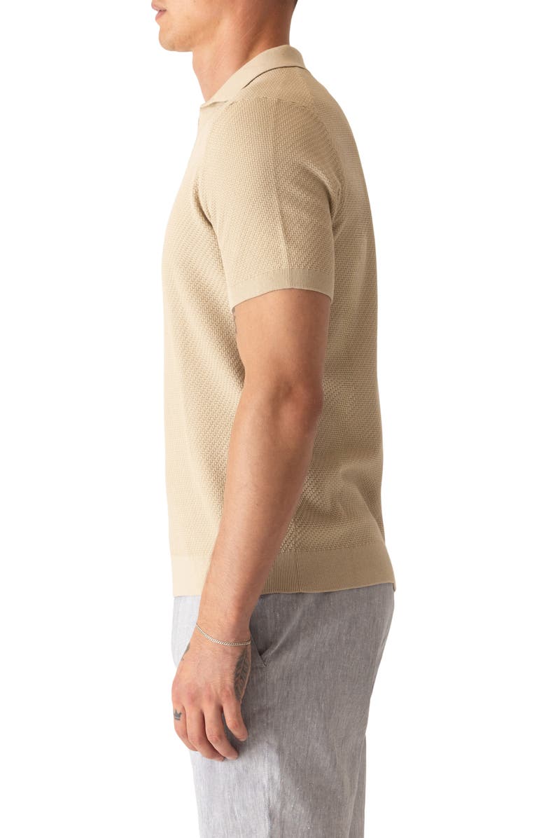 DEKE Modern Texture Knit Polo, Alternate, color, Sand