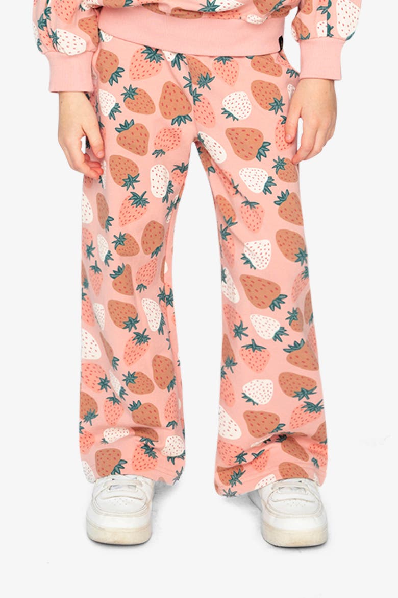Frosted Strawberry Soft Relaxed Wide Leg Sweatpants, Alternate, color, Pink Strawberry Print