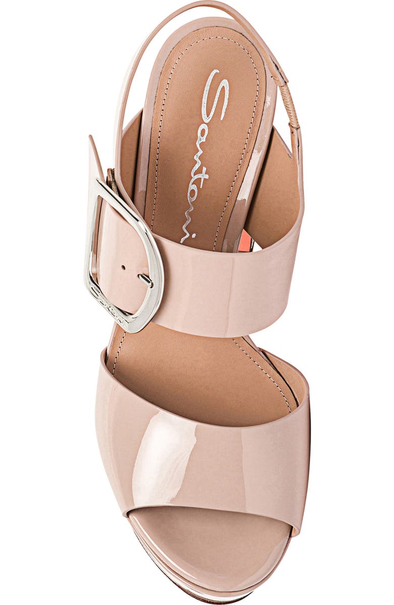 Santoni Patent leather high-heel sandal, Alternate, color, Pink