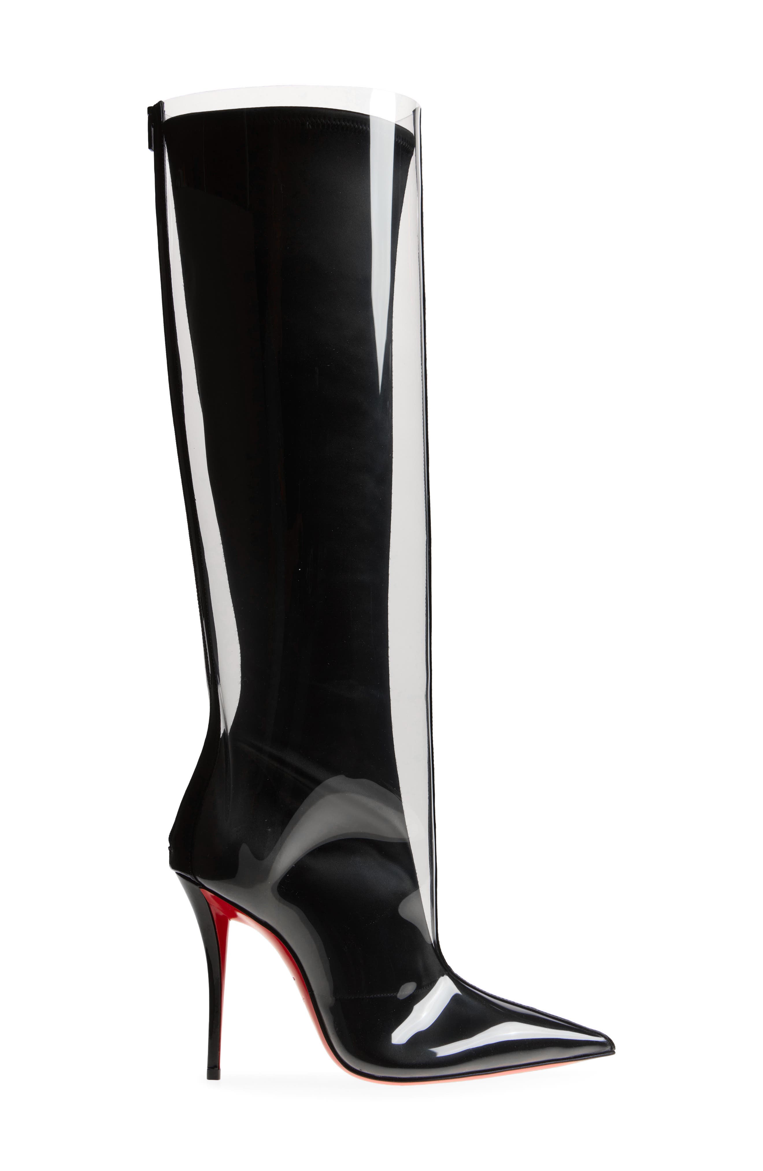 Zurprize Clear Encased Pointed Toe Boot, Alternate, color, BK01 BLACK