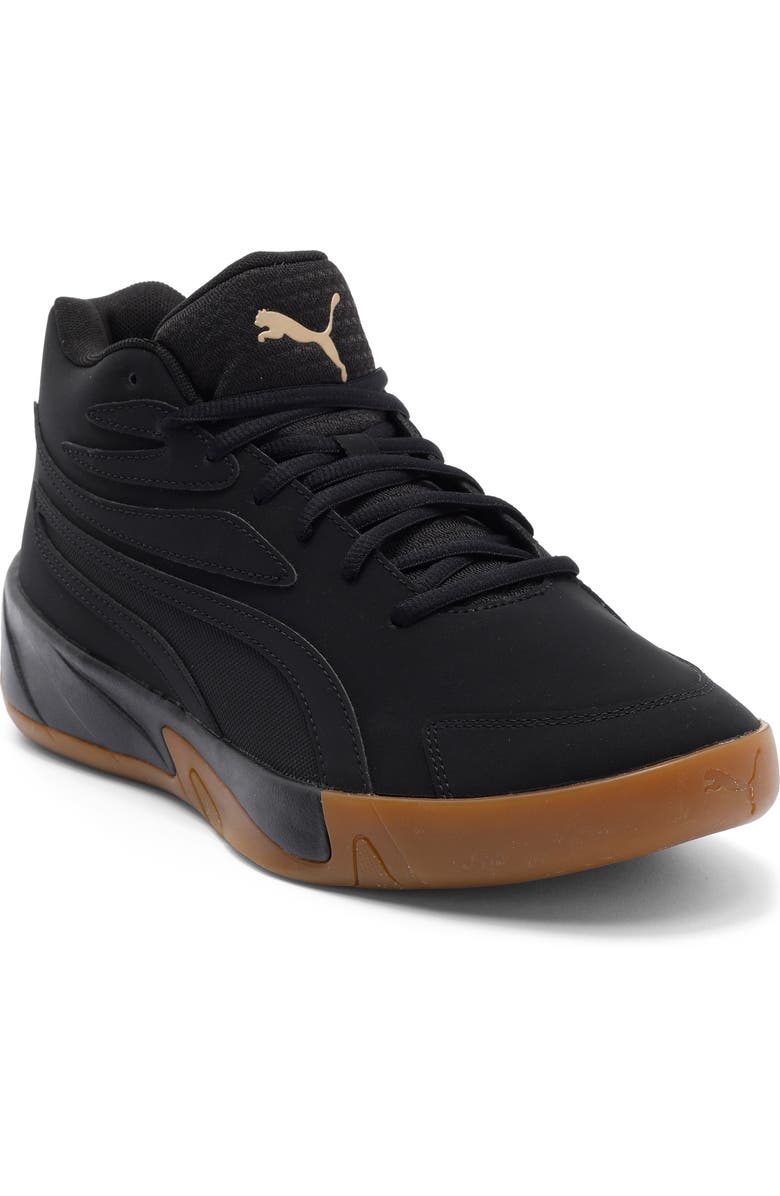 PUMA Court Pro High Top Sneaker, Main, color, Puma Black/ Archive Gold