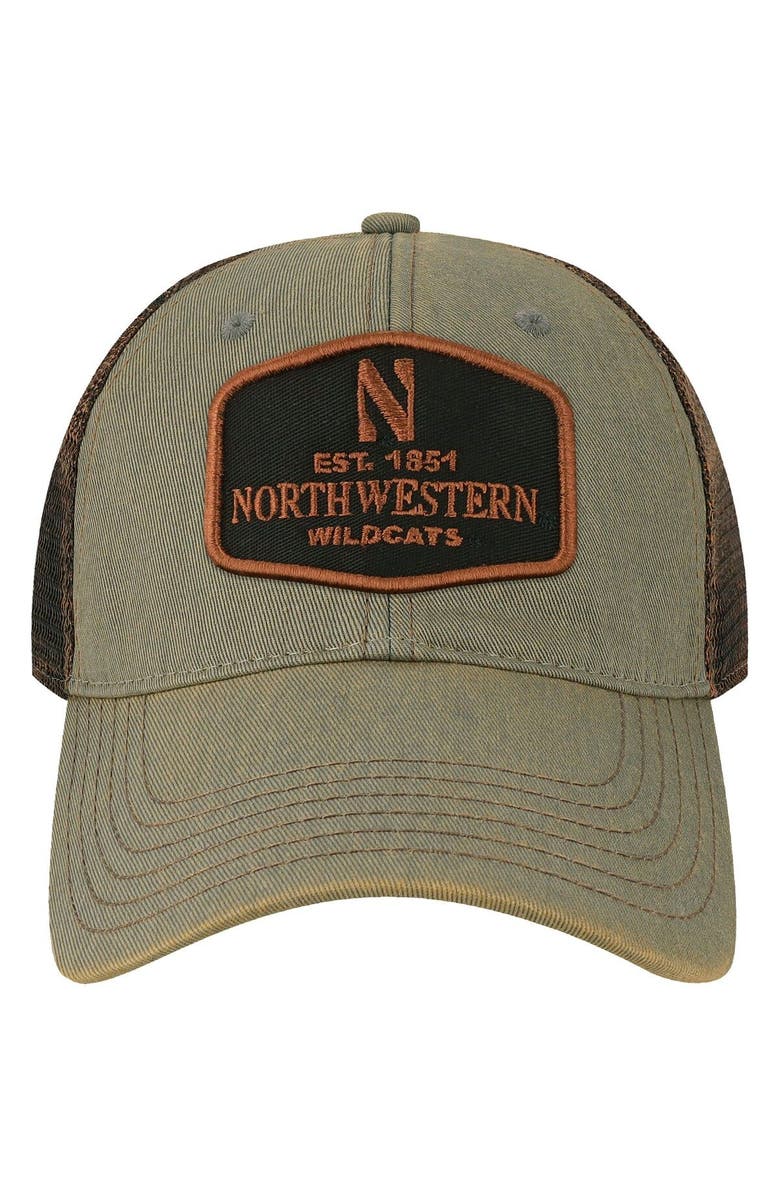 LEGACY ATHLETIC Men's Gray Northwestern Wildcats Practice Old Favorite Trucker Snapback Hat, Alternate, color, Gray