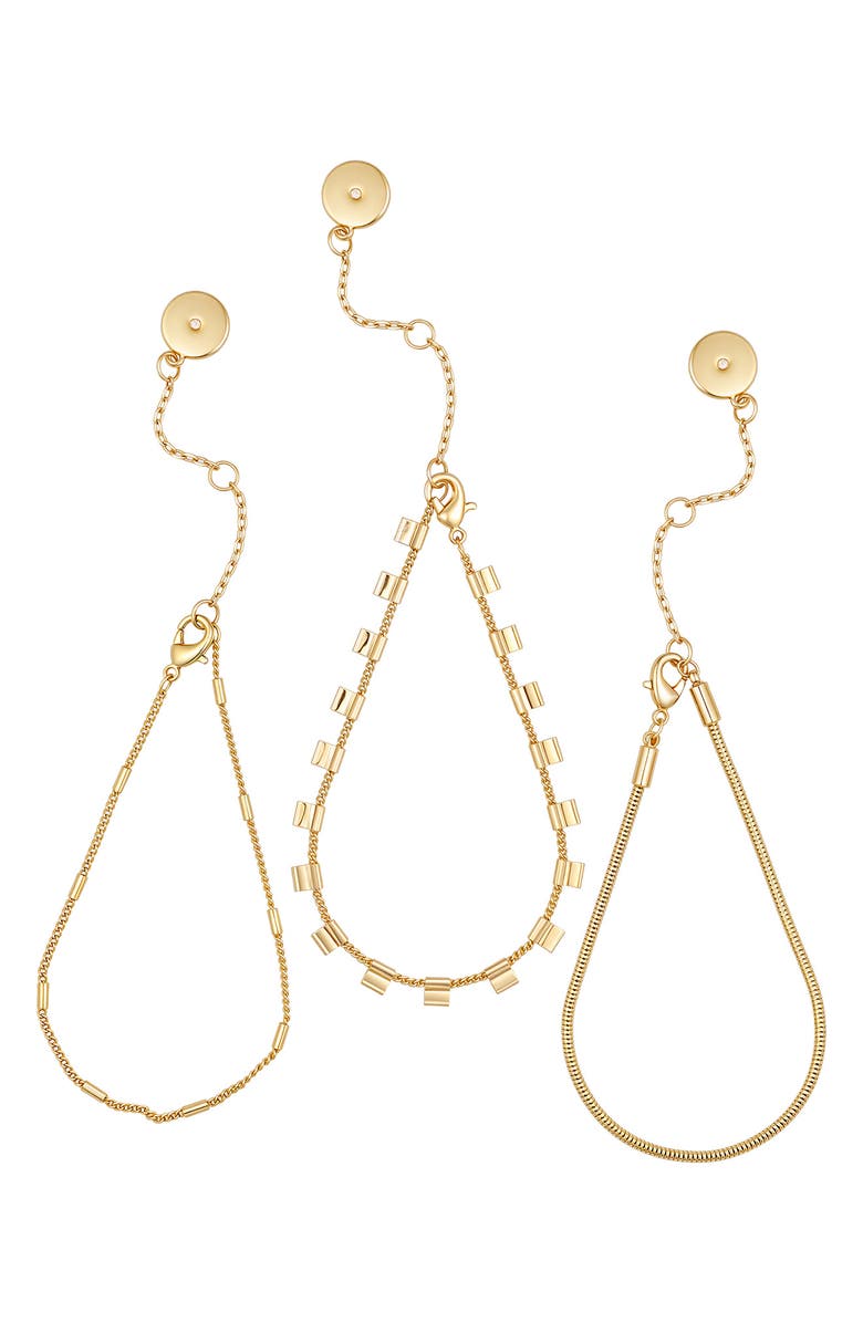 Vince Camuto Set of 3 Chain Bracelets, Alternate, color, Gold Tone