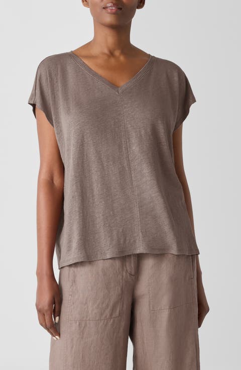 Gator V Neck Linen Tee