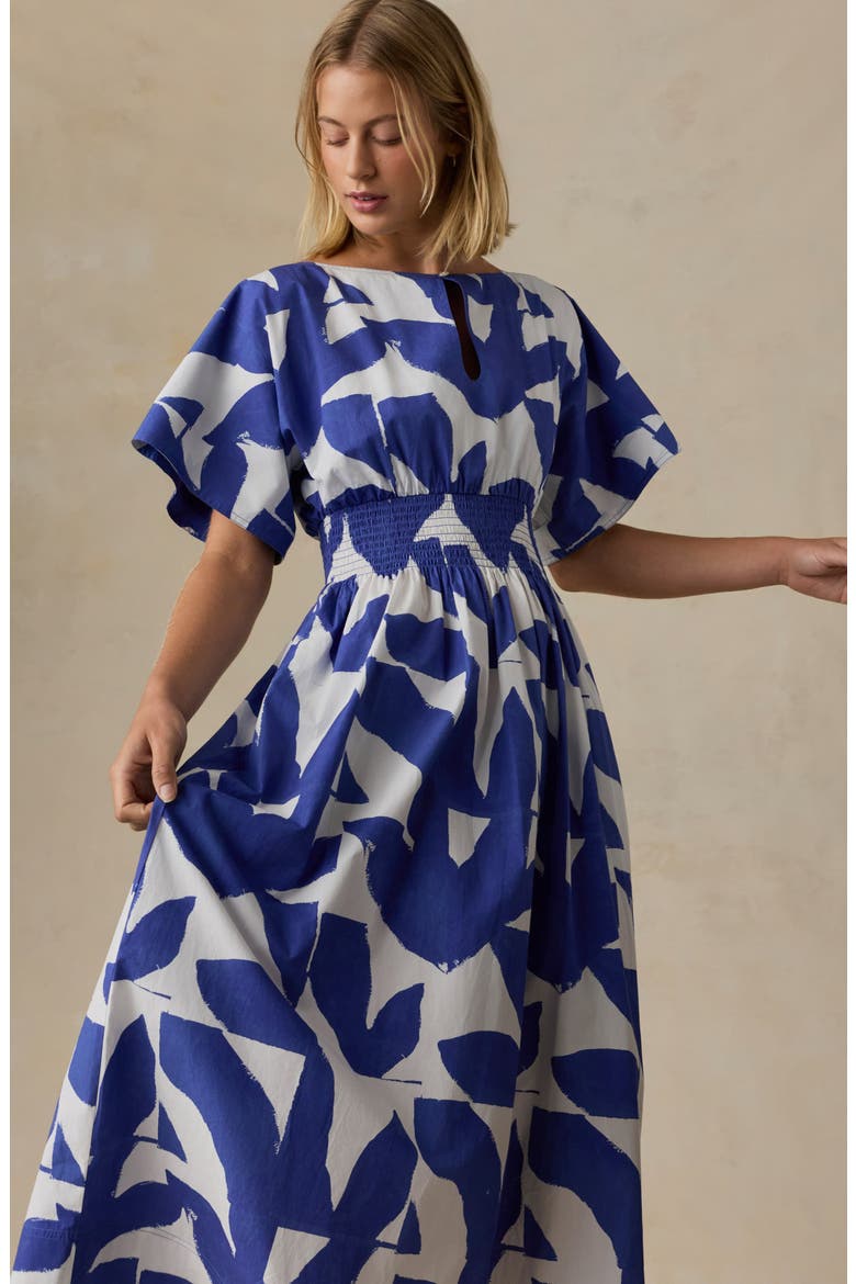 Elia Coastal Poplin A-Line Dress, Alternate, color, SUMMER LEAF