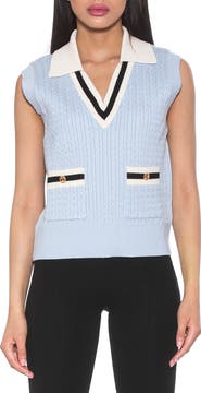 Alexia Admor Michelle Cable Knit Sweater Vest