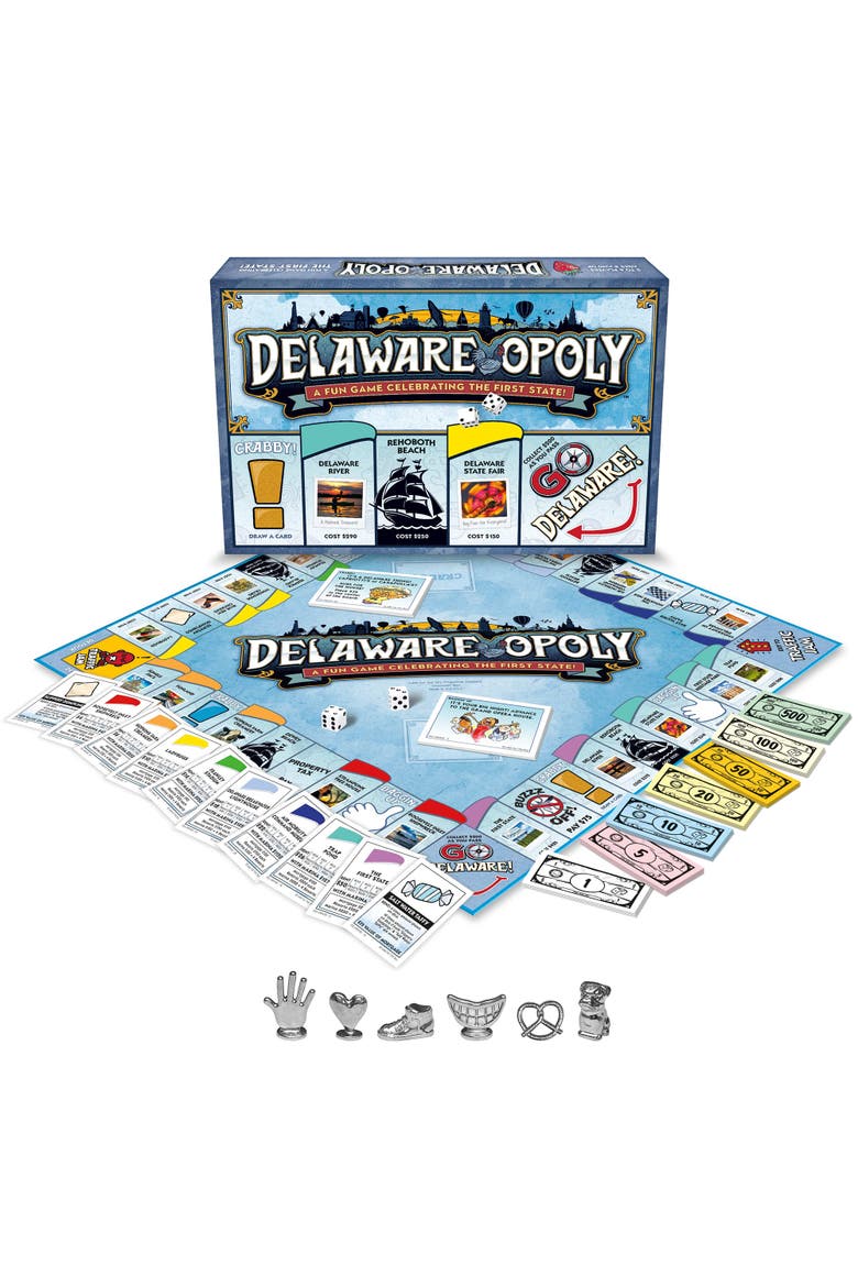 Delaware Opoly Board Game, Alternate, color, Multicolored
