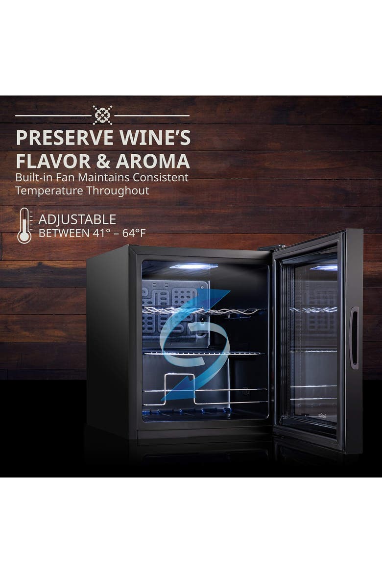12 Bottle Compressor Wine Refrigerator, Cube Wine Cooler with Lock, Alternate, color, Black