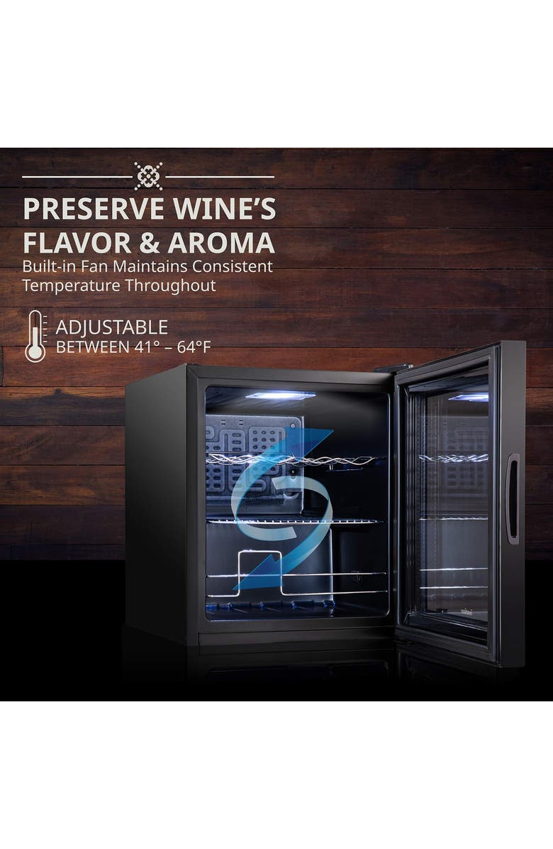 Ivation 12 Bottle Compressor Wine Refrigerator, Cube Wine Cooler with Lock, Alternate, color, Black