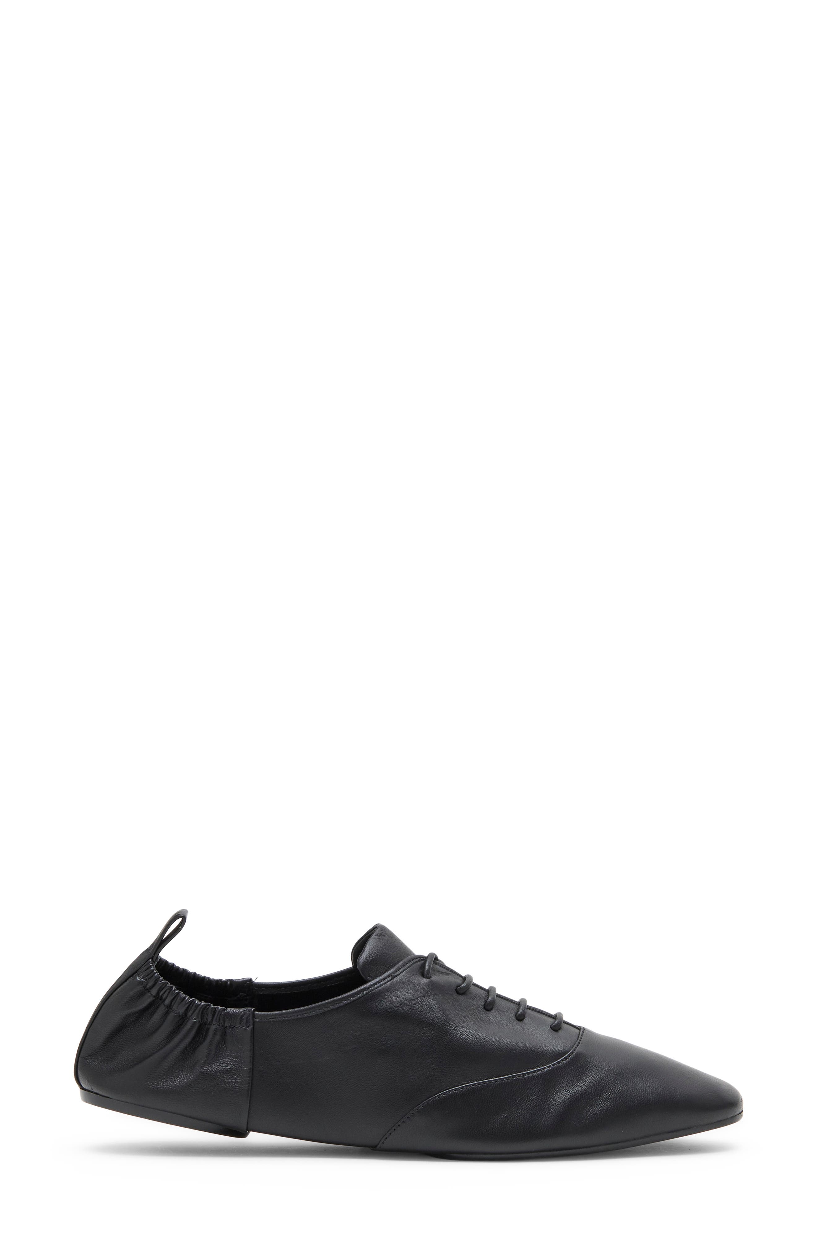 Marie Leather Lace Up Oxford, Alternate, color, BLACK LEATHER