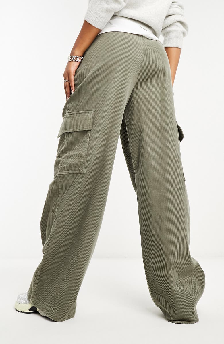 ASOS DESIGN Corduroy Cargo Pants, Alternate, color, Khaki