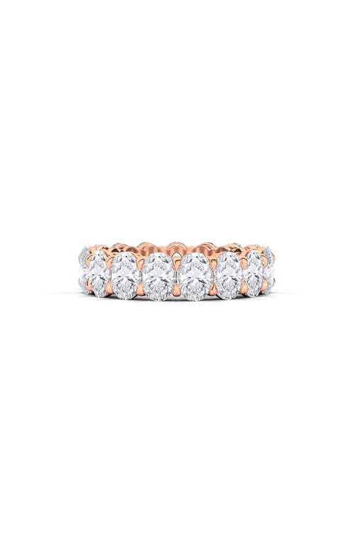 Hautecarat Oval Cut Lab Grown Diamond Eternity Band In Rose Gold