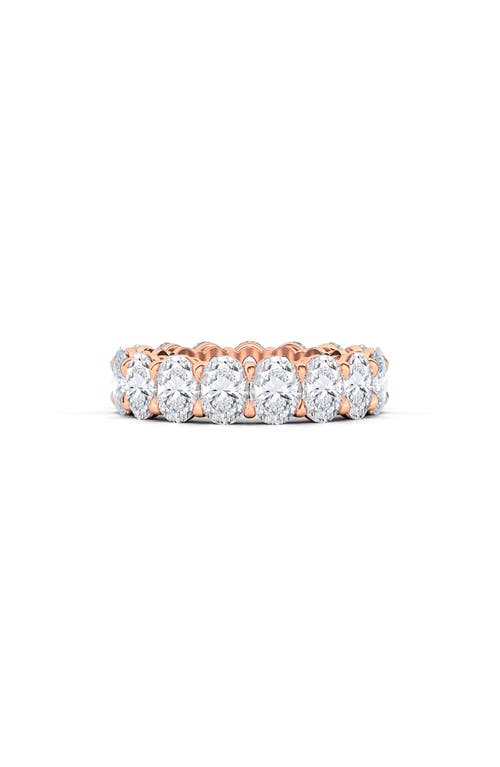 HauteCarat Oval Cut Lab Grown Diamond Eternity Band in Rose Gold 