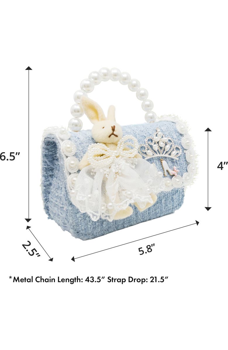 Puttisu Bunny Royale Pearl Tweed Handbag, Alternate, color, Powder Blue